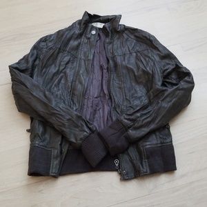 J&W Imitation Leather Jacket Size Large